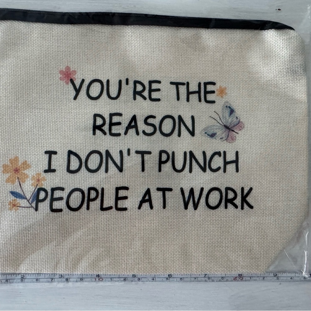 Canvas Pouch with Humorous Quote - Picture 3 of 4